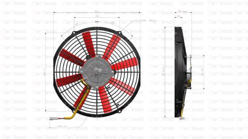 Wentylator osiowy 305mm 24V, tryb tłoczący / odpowiednik SPAL 90050479  VA10-AP50/C-61S - Carclimat